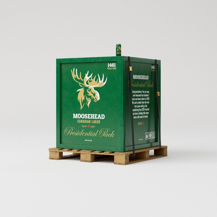 Pack de 1.461 cervezas de Moosehead Breweries. Contiene el equivalente a los días que duraría un mandato presidencial de Trump