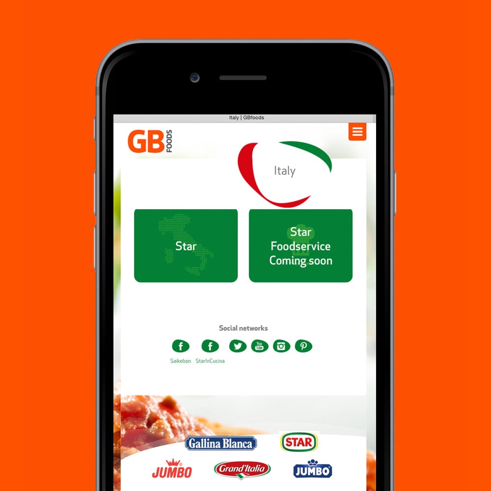 Web GB Foods mobil