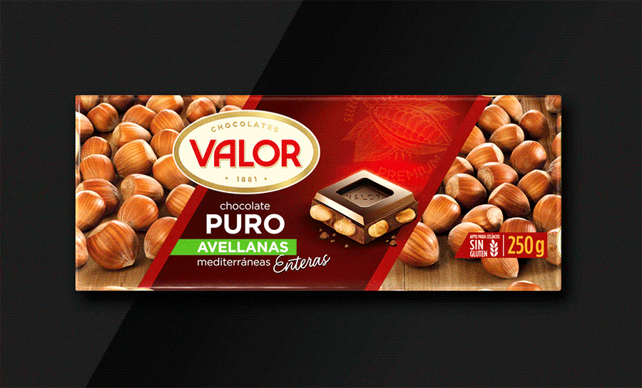 Valor gif chocolate packaging